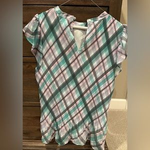Ann Taylor striped blouse size large NWT